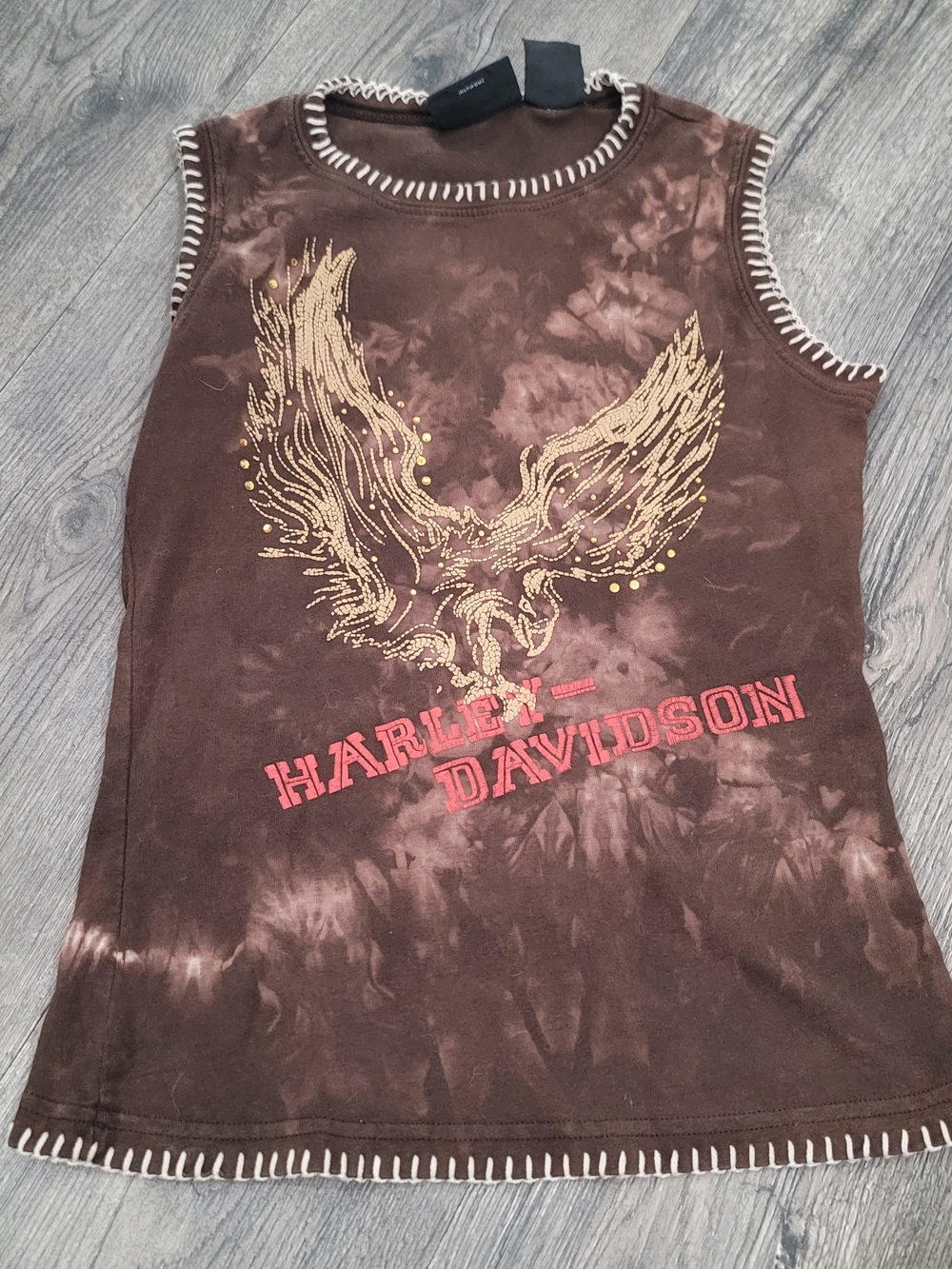 Harley-Davidson Brown Tie-Dye Eagle Graphic Tank